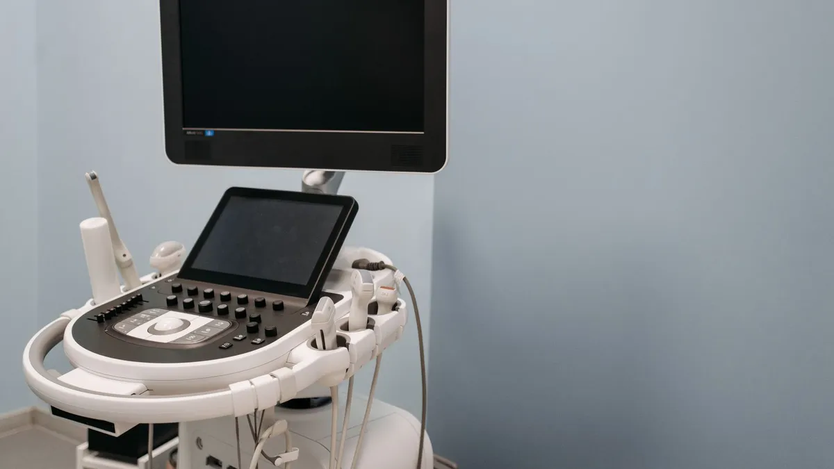 High-tech ultrasound equipment in a medical clinic, showcasing advanced medical technology.